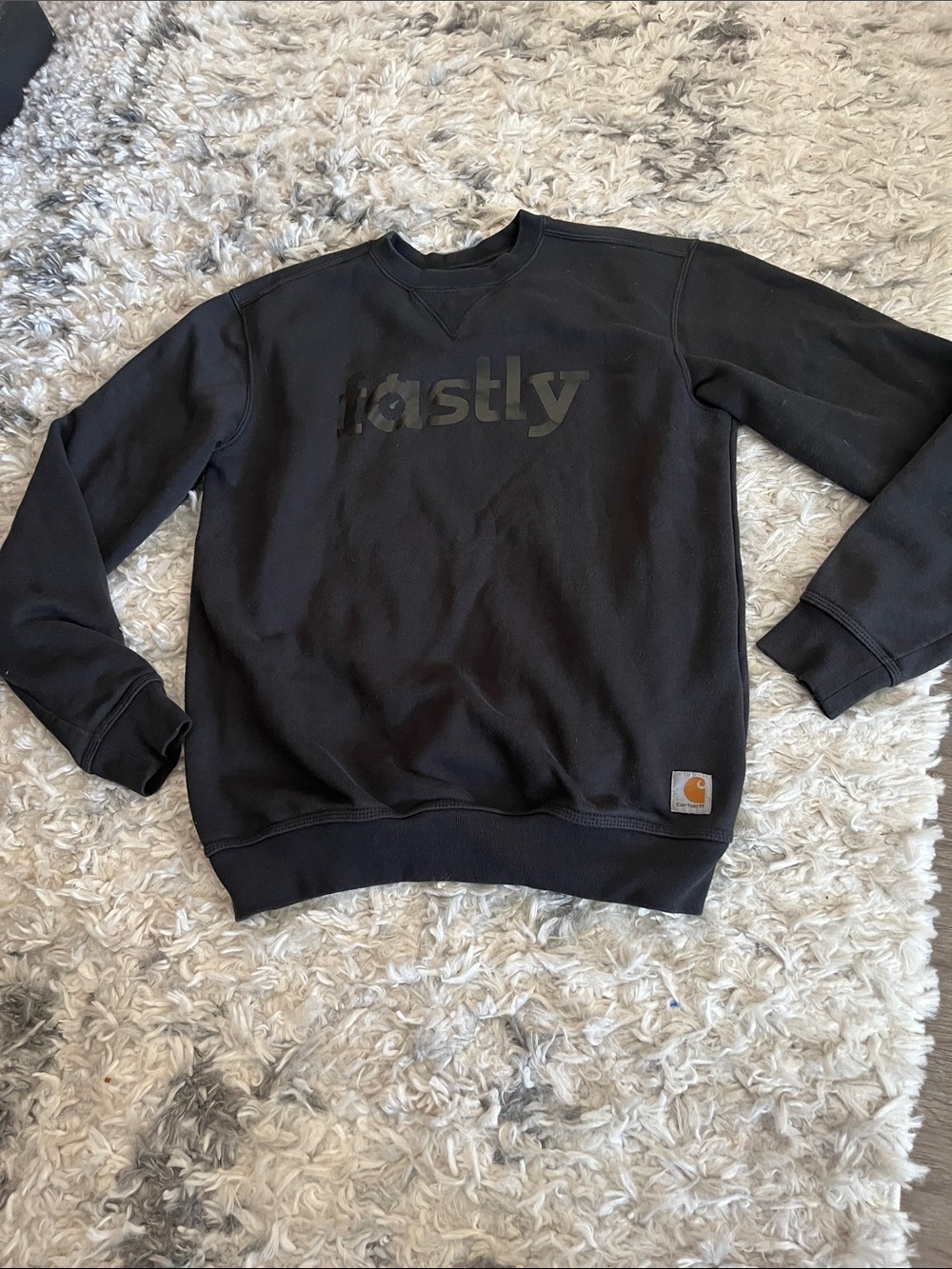 Carhartt Men’s Black Crewneck Sweatshirt with Subtle Logo